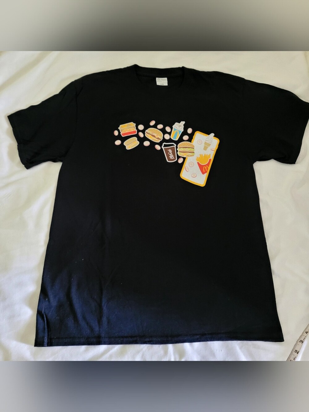 McDonald's Black Short-Sleeve Tee with Fast-Food Graphic
